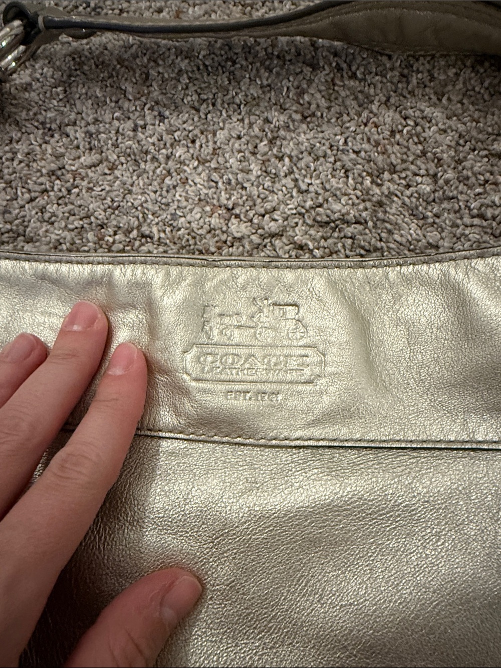 Coach Zoe hobo bag in metallic silver leather - Picture 2 of 8